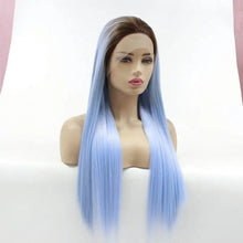 Load image into Gallery viewer, long silky straight dark rooted wig
