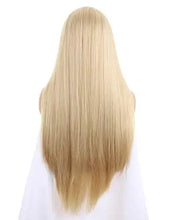 Load image into Gallery viewer, long straight blonde wig with middle part

