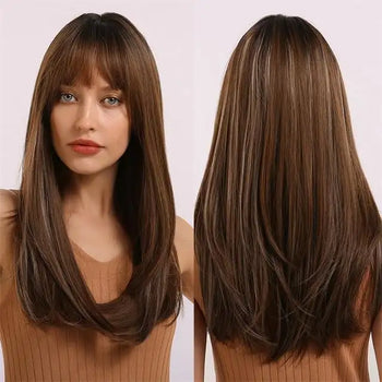 long straight fashion wig with bangs lc252