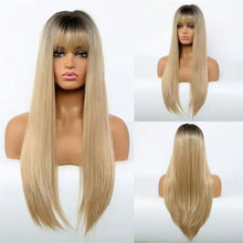 Load image into Gallery viewer, long straight fashion wig with bangs lc288

