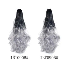 Load image into Gallery viewer, long wavy claw clip on hair extension high-temperature fiber  22 inch ombre  ponytail 1bt0906
