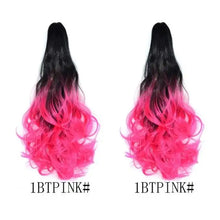 Load image into Gallery viewer, long wavy claw clip on hair extension high-temperature fiber  22 inch ombre  ponytail 1btpink
