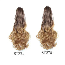Load image into Gallery viewer, long wavy claw clip on hair extension high-temperature fiber  22 inch ombre  ponytail 8t27
