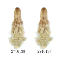 Load image into Gallery viewer, long wavy claw clip on hair extension high-temperature fiber  22 inch ombre  ponytail 27t613
