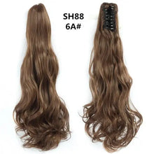 Load image into Gallery viewer, long wavy claw clip on hair extension high-temperature fiber  22 inch ombre  ponytail sh88 6a
