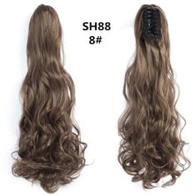 Load image into Gallery viewer, long wavy claw clip on hair extension high-temperature fiber  22 inch ombre  ponytail sh88 8
