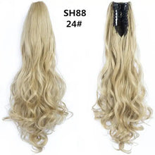 Load image into Gallery viewer, long wavy claw clip on hair extension high-temperature fiber  22 inch ombre  ponytail sh88 24
