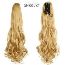 Load image into Gallery viewer, long wavy claw clip on hair extension high-temperature fiber  22 inch ombre  ponytail sh88 28

