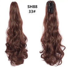 Load image into Gallery viewer, long wavy claw clip on hair extension high-temperature fiber  22 inch ombre  ponytail sh88 33
