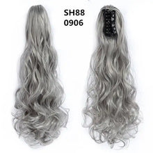 Load image into Gallery viewer, long wavy claw clip on hair extension high-temperature fiber  22 inch ombre  ponytail sh88 0906
