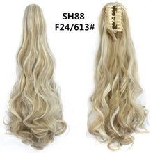 Load image into Gallery viewer, long wavy claw clip on hair extension high-temperature fiber  22 inch ombre  ponytail sh88 f24 613
