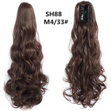 Load image into Gallery viewer, Long Wavy Claw Clip on Hair Extension High-Temperature Fiber  22 Inch Ombre  Ponytail Wig Store
