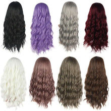 Load image into Gallery viewer, long wavy heat friendly wig with bangs
