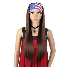 Load image into Gallery viewer, long wig with headband 24 inch headband wig / 8# silky straight wig
