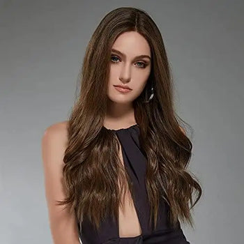 long lace front wig with wavy ends ombre brown