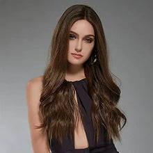 Load image into Gallery viewer, long lace front wig with wavy ends ombre brown
