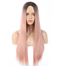 Load image into Gallery viewer, lorilee long ash pink &amp; orange hair wig
