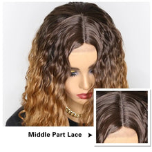 Load image into Gallery viewer, lucia 26 inch lace front curly middle part ombre blonde brown wig
