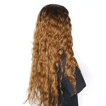 Load image into Gallery viewer, lucia 26 inch lace front curly middle part ombre blonde brown wig
