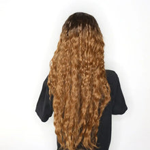 Load image into Gallery viewer, lucia 26 inch lace front curly middle part ombre blonde brown wig
