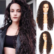 Load image into Gallery viewer, mackenna futura fiber curly heat resistant lace front wig t-430 auburn brown / 150% / lace front / 26inches
