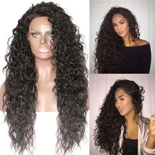 Load image into Gallery viewer, mackenna futura fiber curly heat resistant lace front wig #1b black / 150% / lace front / 26inches
