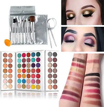 Load image into Gallery viewer, makeup set eyeshadow palette, brushes, sponge
