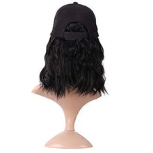 Load image into Gallery viewer, medium long wavy hair with baseball cap
