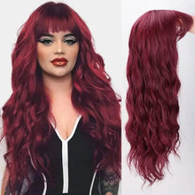 Load image into Gallery viewer, melania heat resistant water wave wig red / 26inches
