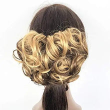Load image into Gallery viewer, messy bun curly hair extension
