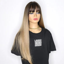 Load image into Gallery viewer, mia long rooted heat friendly wig with bangs
