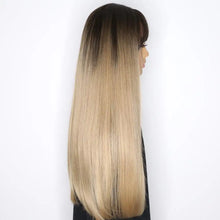 Load image into Gallery viewer, mia long rooted heat friendly wig with bangs
