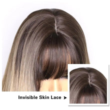 Load image into Gallery viewer, mia long rooted heat friendly wig with bangs
