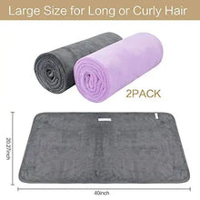 Load image into Gallery viewer, microfiber hair towel wrap 20inchx40inch / greyx2
