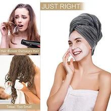 Load image into Gallery viewer, microfiber hair towel wrap
