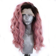 Load image into Gallery viewer, millie rose - ombre pink wig body wave synthetic lace front heat resistant fiber wig
