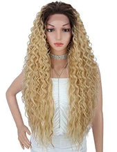 Load image into Gallery viewer, multi directional parting curly heat resistant wig ombre blonde
