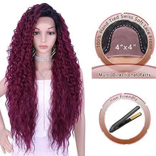 Load image into Gallery viewer, multi directional parting curly heat resistant wig
