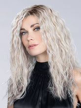 Load image into Gallery viewer, MUSIC (STYLED: WAVY) by ELLEN WILLE in METALLIC BLONDE ROOTED 60.101.51 | Pearl White, Pearl Platinum with Dark and Lightest Brown and Grey Blend with Shaded Roots
