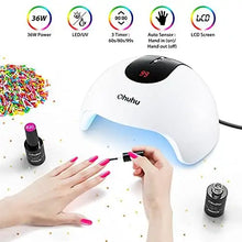 Load image into Gallery viewer, nail polish kit with 36w uv led lamp gel polish set  nail art decorations
