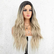 Load image into Gallery viewer, nalla  22 inch ombre blonde wig with dark roots

