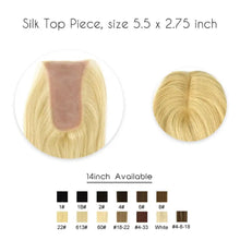 Load image into Gallery viewer, oblong 14 inch silk base virgin cuticle remy human hair topper
