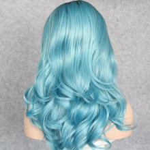 Load image into Gallery viewer, ocean - blue ombre dark rooted lace front wig

