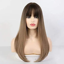 Load image into Gallery viewer, ombre ash brown straight wig
