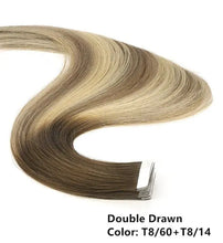 Load image into Gallery viewer, ombre baylage 10pcs remy tape in human hair extensions t8-60-t8-14 / 20 inches / 12 months / 10 pcs / &gt;=60%
