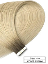 Load image into Gallery viewer, ombre baylage 10pcs remy tape in human hair extensions r10-60 / 20 inches / 12 months / 10 pcs / &gt;=60%
