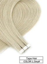 Load image into Gallery viewer, ombre baylage 10pcs remy tape in human hair extensions light silver / 16 inches / 12 months / 10 pcs / &gt;=60%
