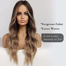 Load image into Gallery viewer, ombre brown to blonde synthetic wig
