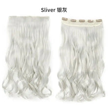 Load image into Gallery viewer, one-piece long wavy  heat resistant clip in hair extensions sliver
