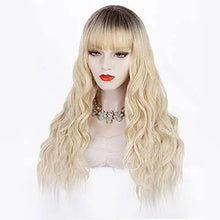 Load image into Gallery viewer, penelope transitional dark root to light blonde long heat resistant hair wig
